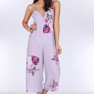 Floria Nikrooz Lilac Floral Jumpsuit Sz L